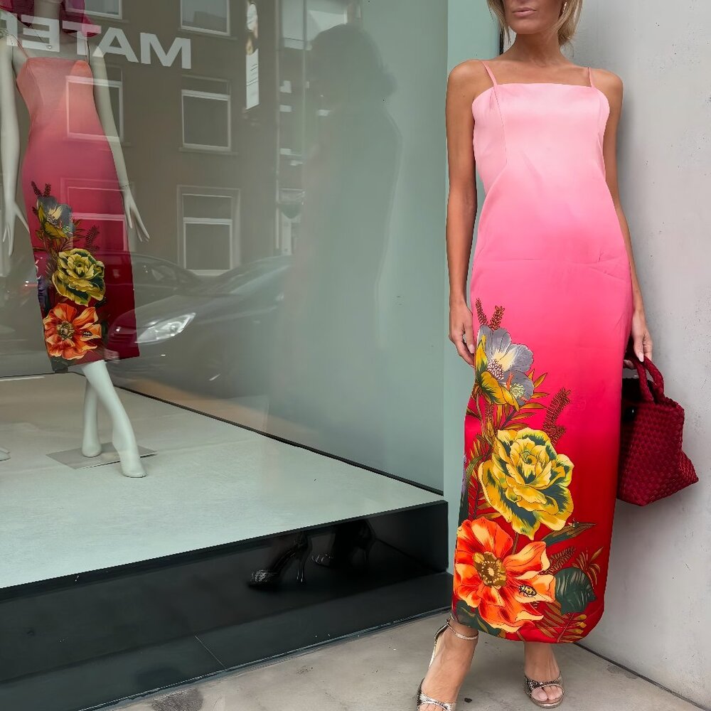 ALEMAIS floral-print midi dress
